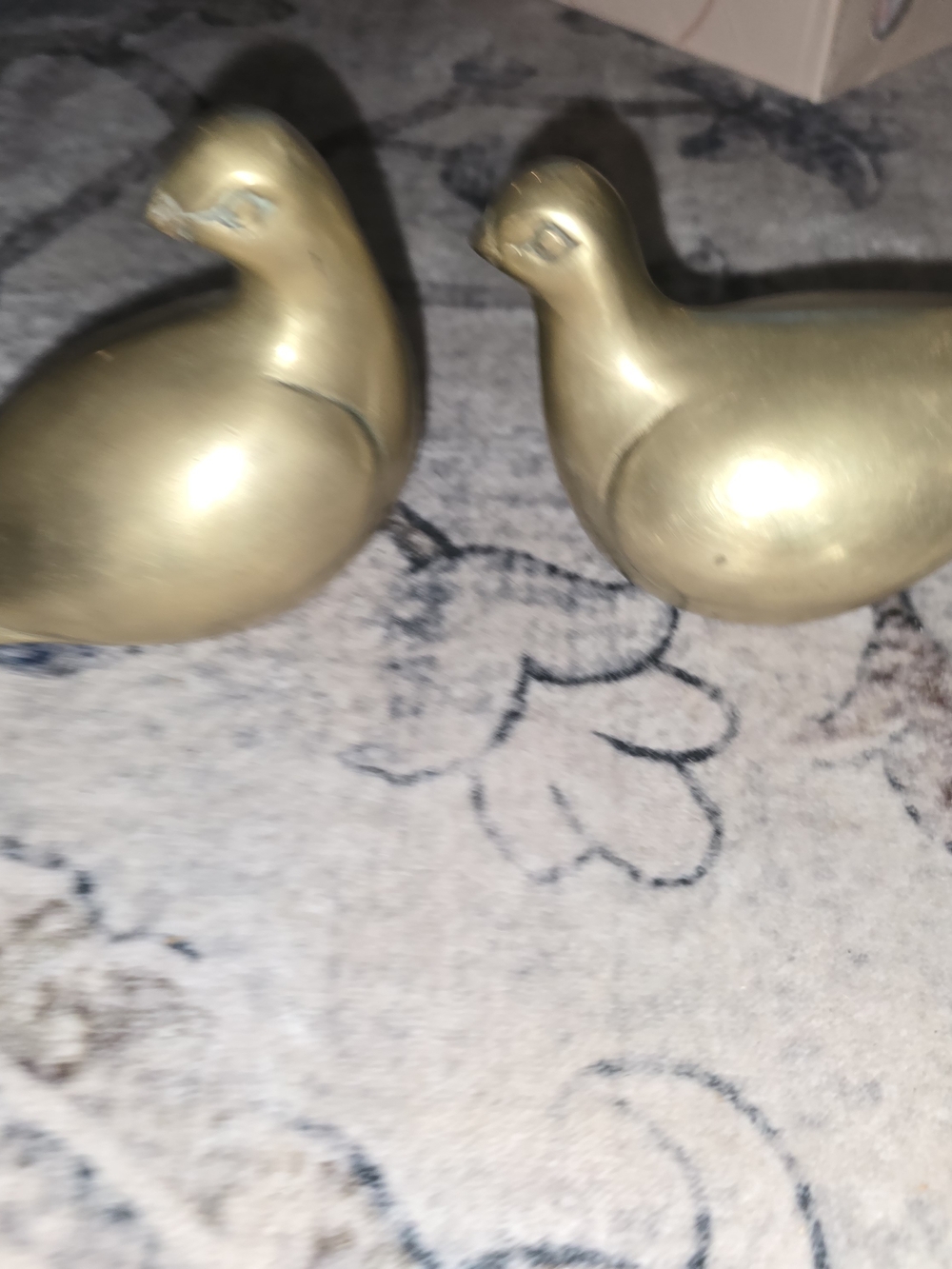 Brass Bird Figurine Pair - Gold Tone